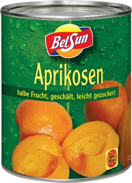 Belsun Aprikosen halbe Frucht leicht gezuckert 850ml Dosen